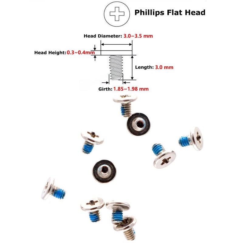 PartEGG 10pcs M2x3 mm Screws Phillips Flat-Head Replacement for Laptop Desktop PC M.2 SSD WLAN Card Cooling Fan Bottom Case (Silver) - Image 2